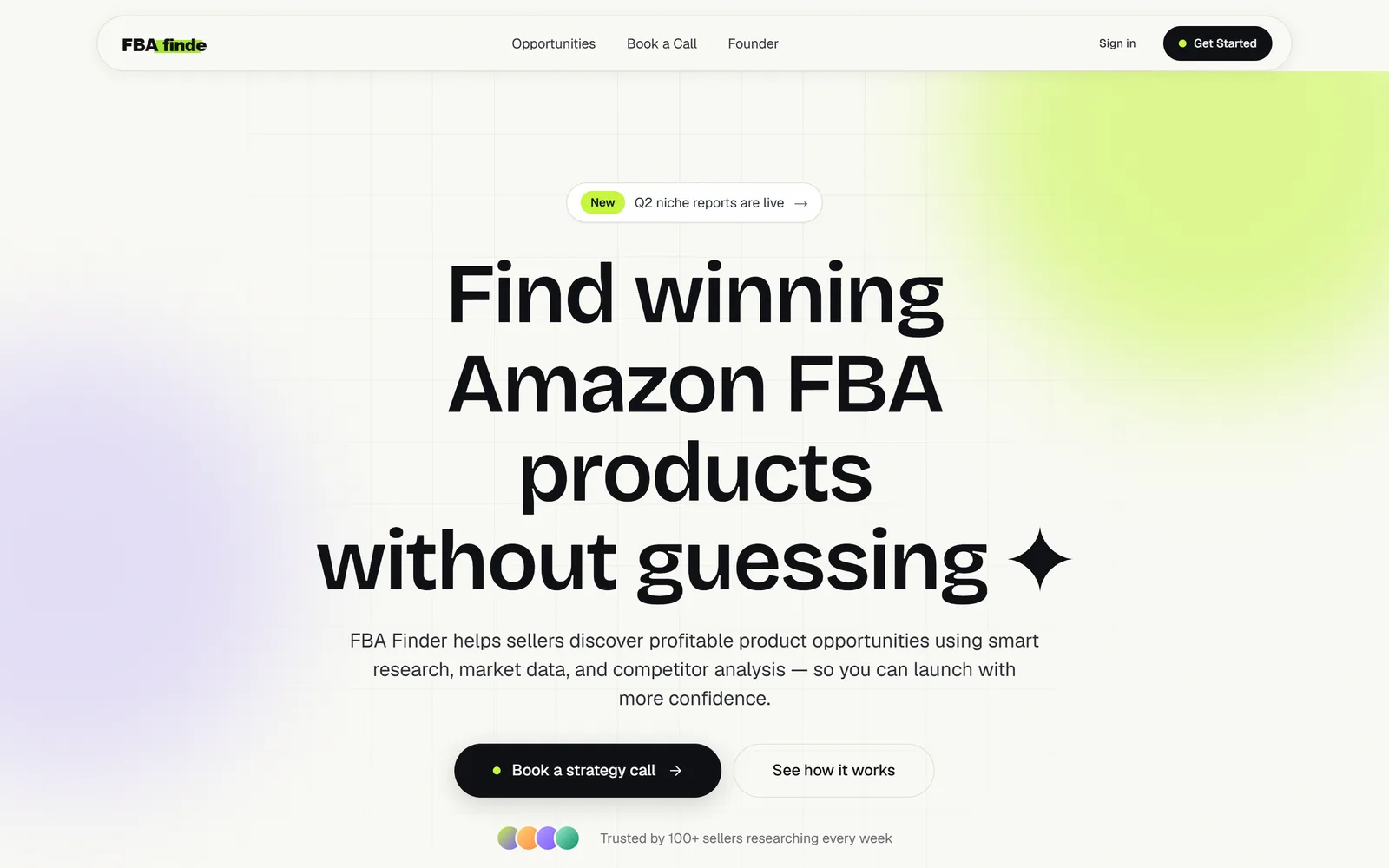 FBA Finder — the brand's live site